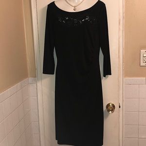 Tahari Dress with Appliqué lace top